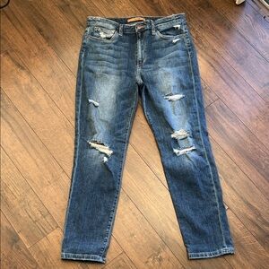 Joes Distressed Blue Denim Jeans